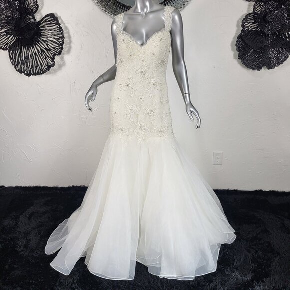 NWT~$1850~SOPHIA TOLLI~8/10~IVORY LACE EMBROIDERED MERMAID TRUMPET WEDDING DRESS - Picture 7 of 16